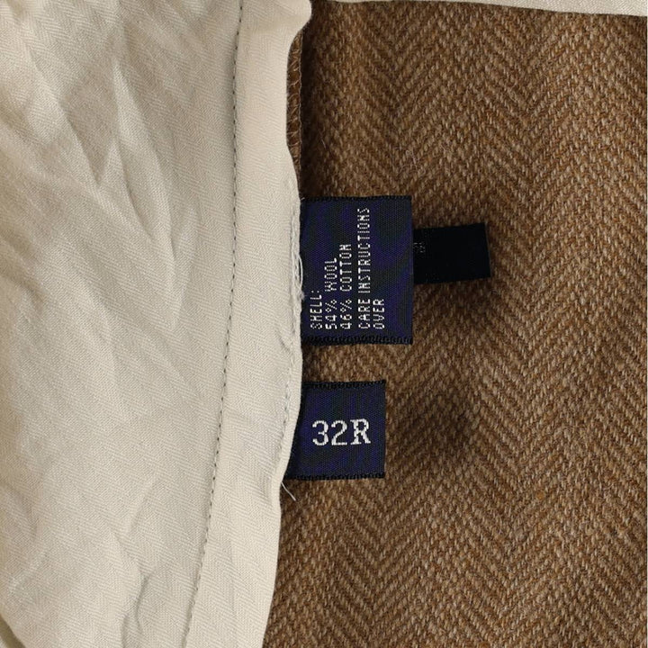 Ralph Lauren POLO GOLF herringbone two-pleat slacks, men's size W33 (approx.) wool Beige type Vintage Second Hand