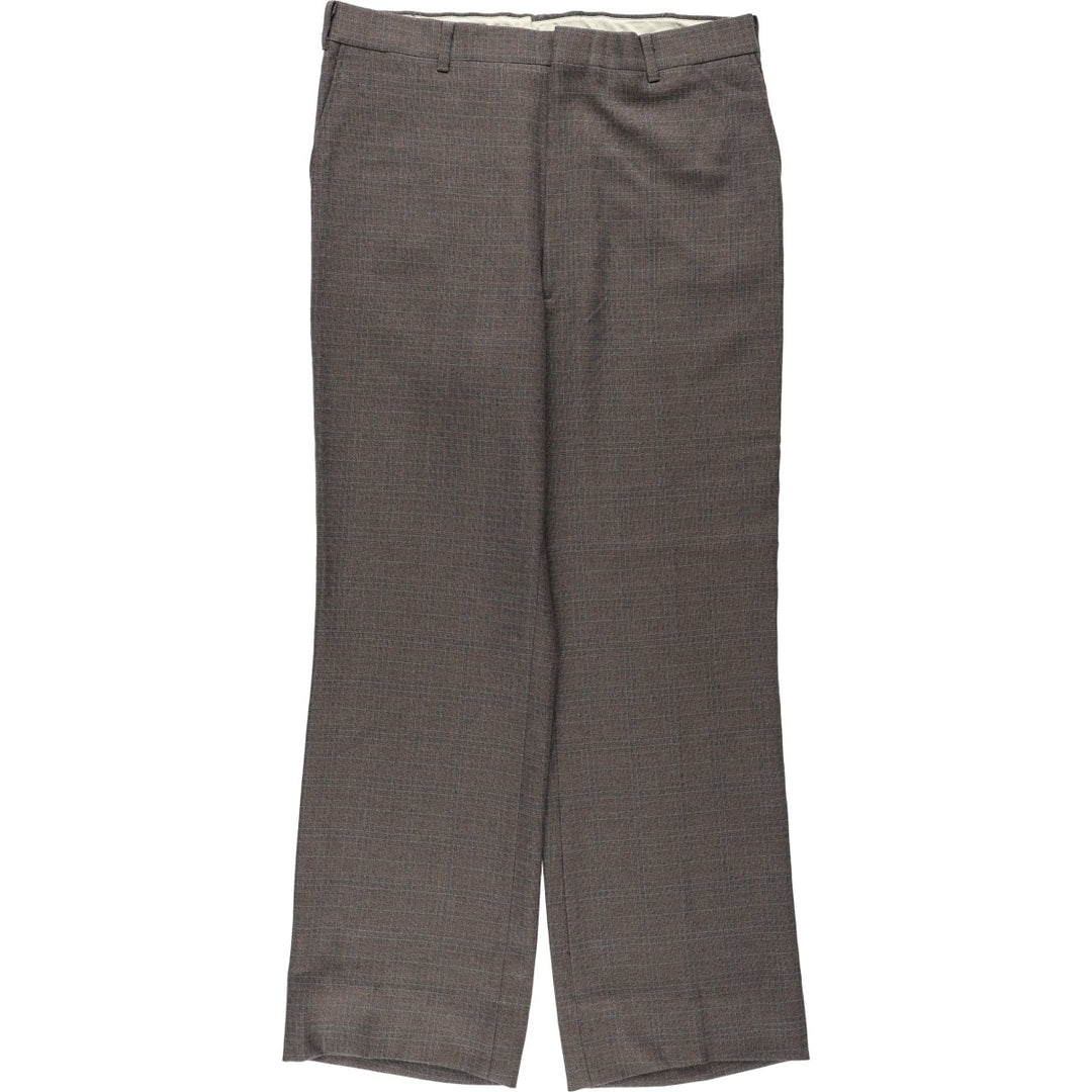 Vintage men's check pattern slacks, size W34 unclear brown type Vintage Second Hand
