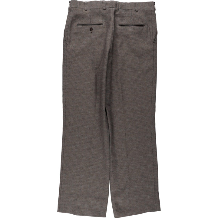 Vintage men's check pattern slacks, size W34 unclear brown type Vintage Second Hand