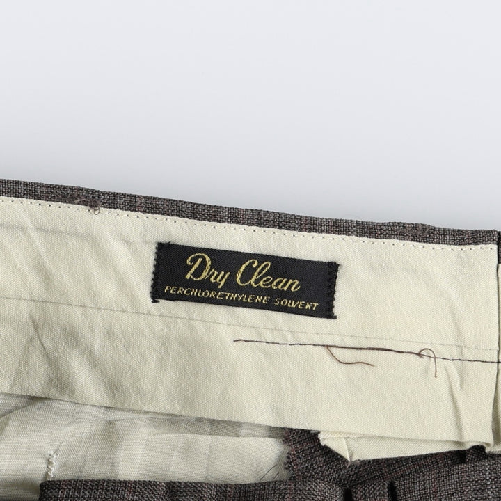 Vintage men's check pattern slacks, size W34 unclear brown type Vintage Second Hand