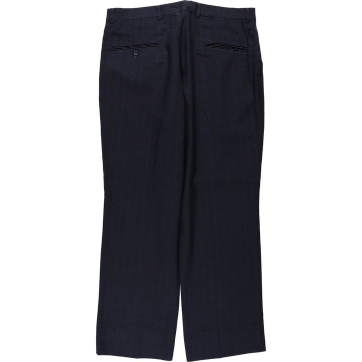 90'S Vintage Two-pleat Men's Slacks, Size W34 unclear navy blue type Vintage Second Hand