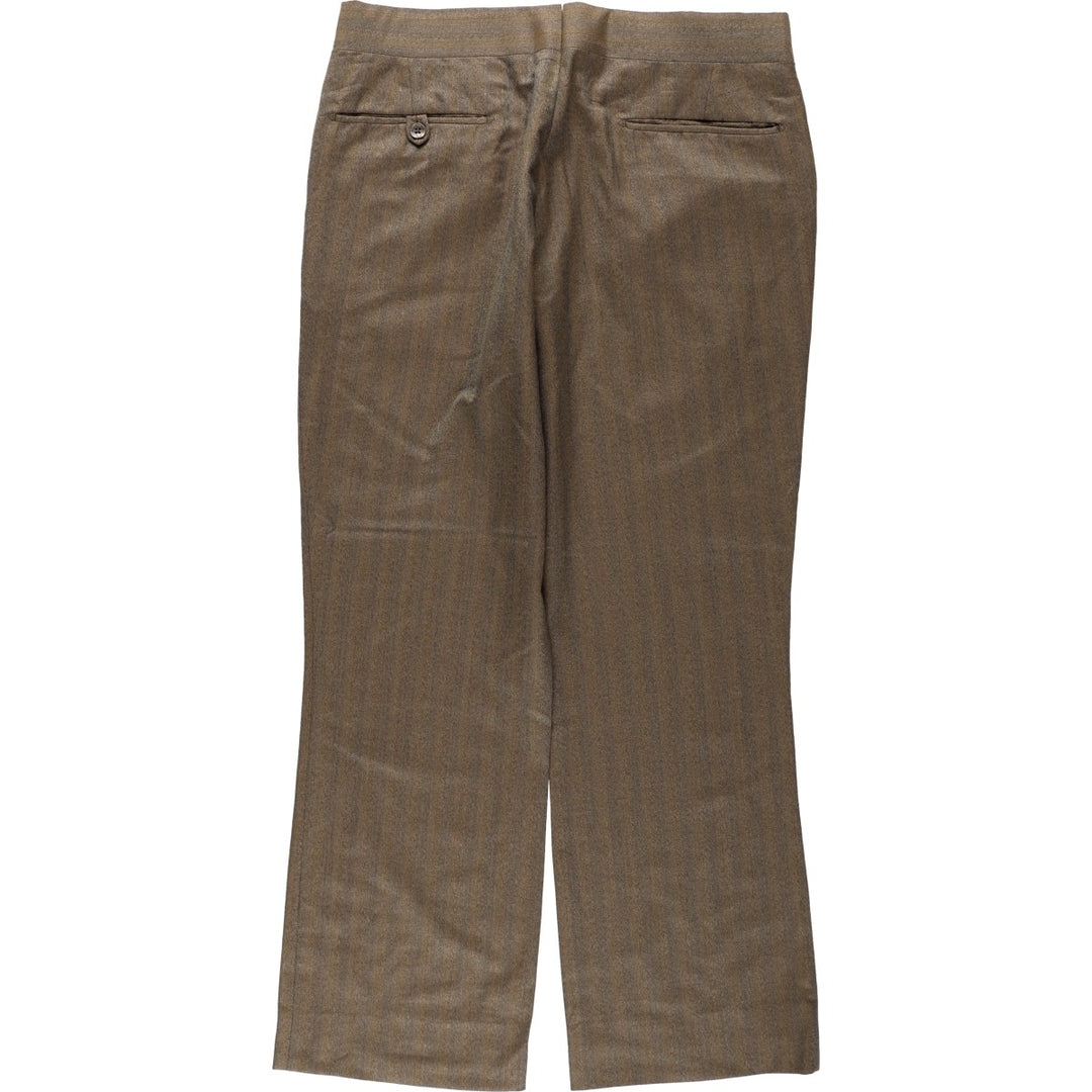 Striped Pattern Slacks Pants, Men's W35 (approx.), Vintage unclear brown type Vintage Second Hand