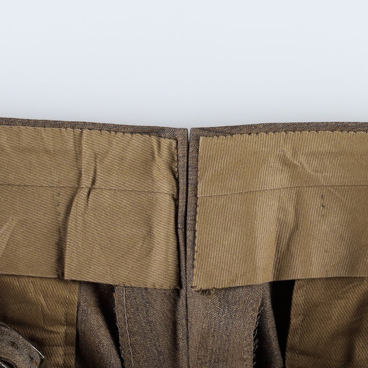 Striped Pattern Slacks Pants, Men's W35 (approx.), Vintage unclear brown type Vintage Second Hand