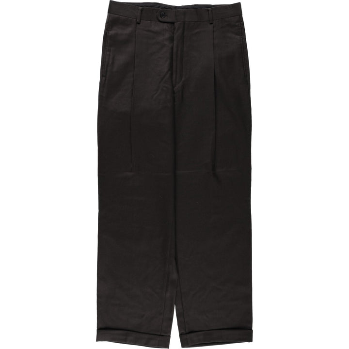 Pierre Cardin one-tuck wool trousers, men's size W32 (approx.) wool black type Vintage Second Hand