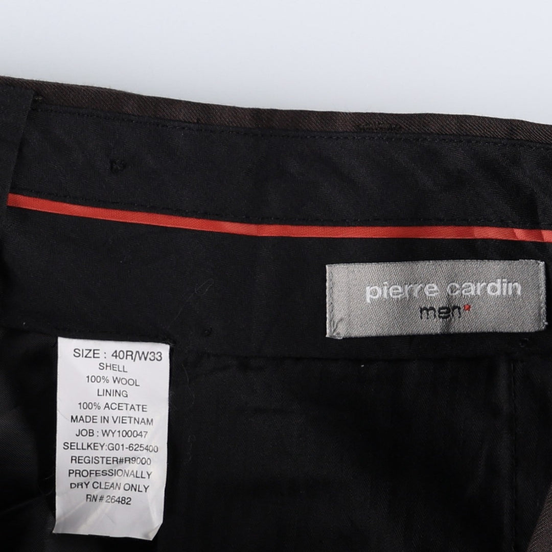 Pierre Cardin one-tuck wool trousers, men's size W32 (approx.) wool black type Vintage Second Hand