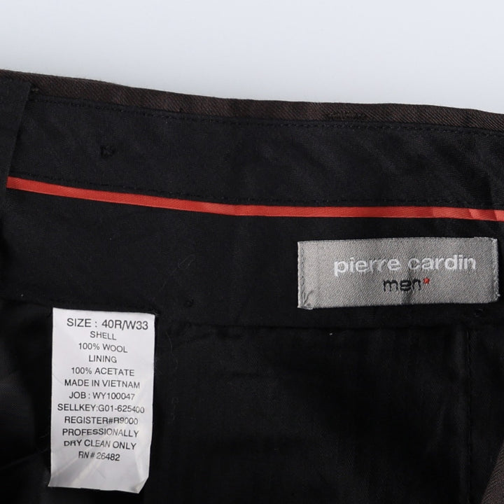Pierre Cardin one-tuck wool trousers, men's size W32 (approx.) wool black type Vintage Second Hand