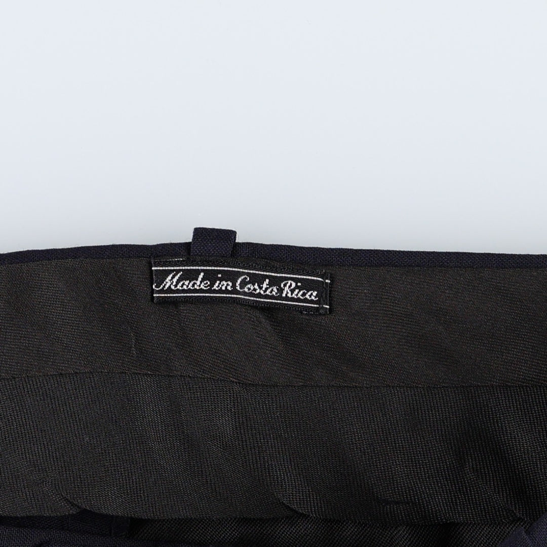 Striped Pattern Two-Pleat Wool Trousers/Slacks, Men's Size W31 (approx.) wool navy blue type Vintage Second Hand