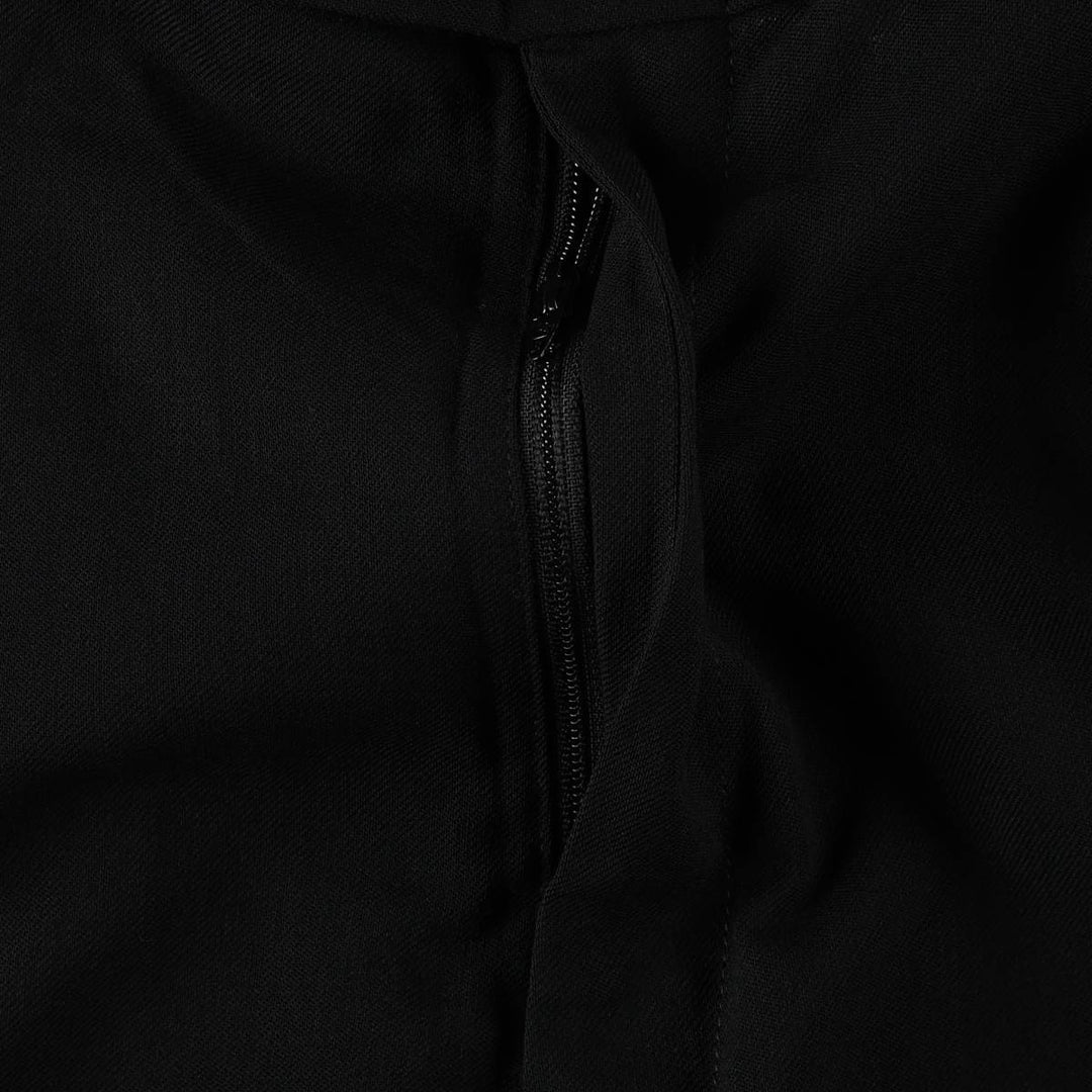 Women's one-tuck slacks, size L (equivalent to W28). unclear black type Vintage Second Hand