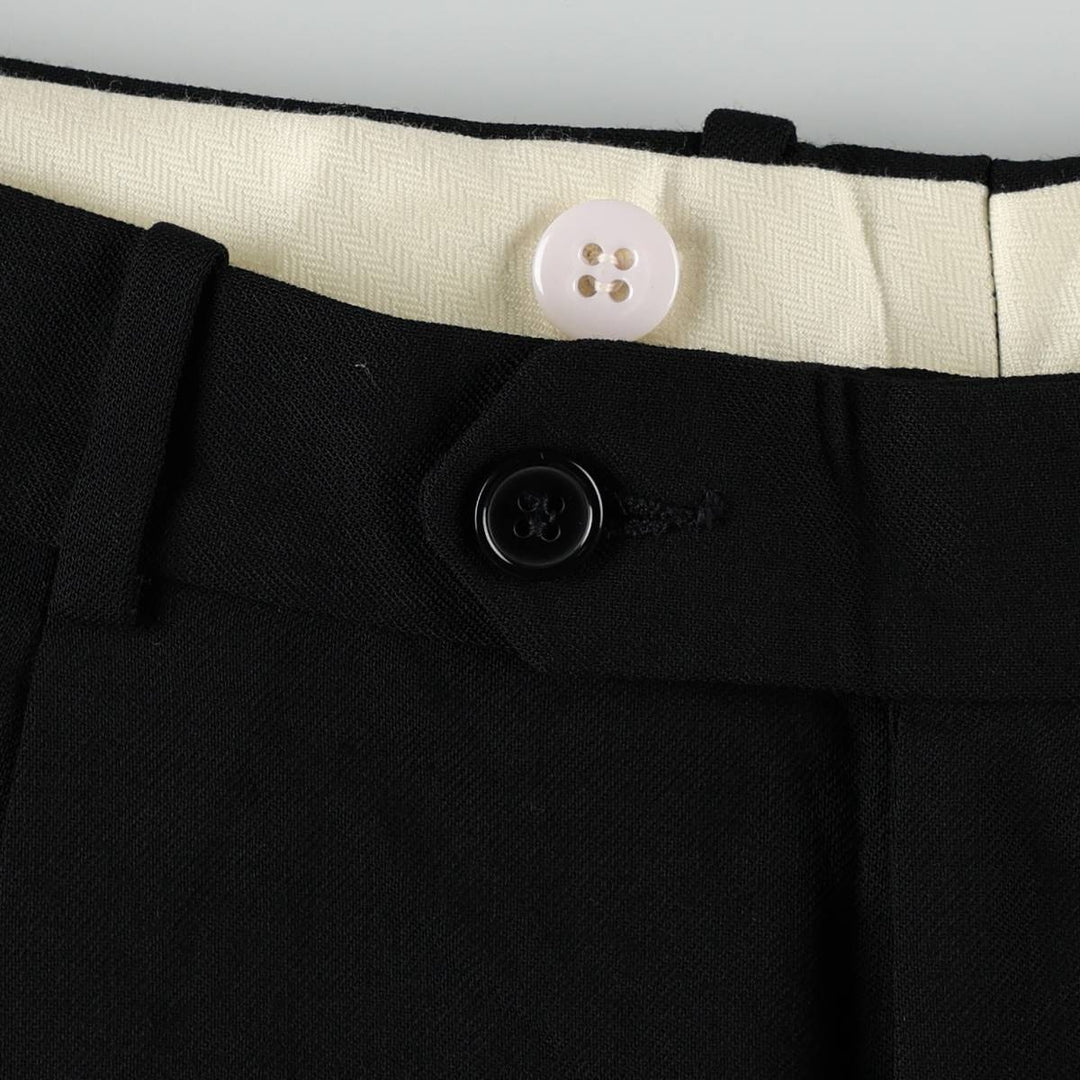 Women's one-tuck slacks, size L (equivalent to W28). unclear black type Vintage Second Hand