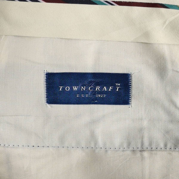 TOWN CRAFT Men's Slacks Pants, equivalent to W34 polyester navy blue type Vintage Second Hand