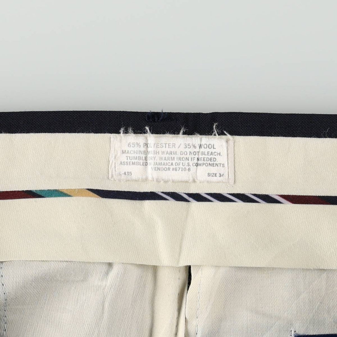 TOWN CRAFT Men's Slacks Pants, equivalent to W34 polyester navy blue type Vintage Second Hand