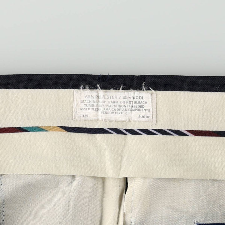 TOWN CRAFT Men's Slacks Pants, equivalent to W34 polyester navy blue type Vintage Second Hand