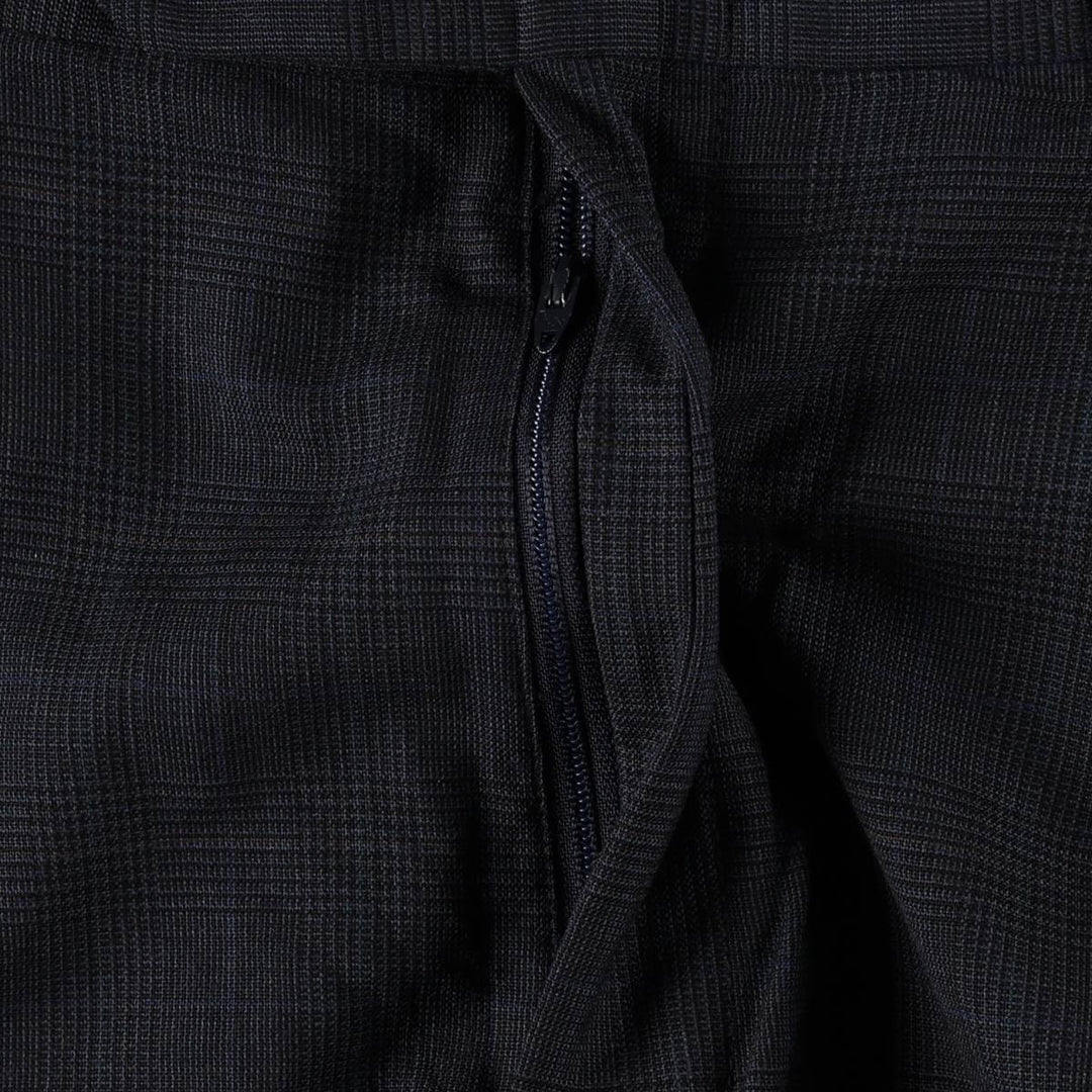 ~1980'S Check Pattern Three-Pleat Slacks Pants Men's W32 (approx.) Vintage unclear Charcoal Vintage Second Hand