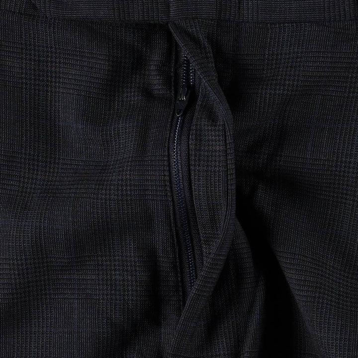 ~1980'S Check Pattern Three-Pleat Slacks Pants Men's W32 (approx.) Vintage unclear Charcoal Vintage Second Hand