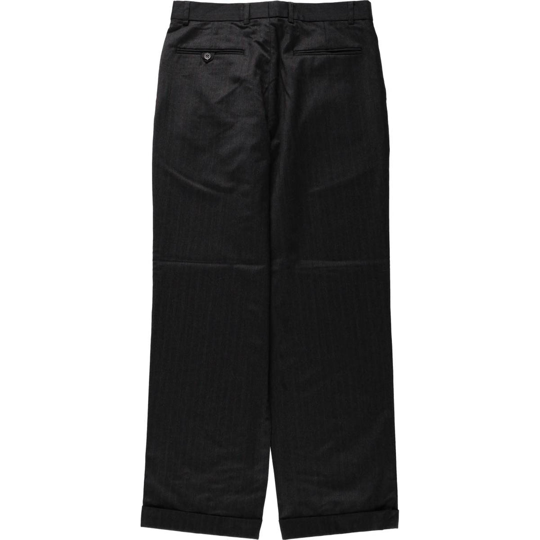 ALEXANDRE LONDON Two-Pleat Wool Trousers, Made in England, Men's Size W31 (approx.), Vintage wool Charcoal Vintage Second Hand