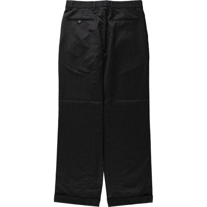 ALEXANDRE LONDON Two-Pleat Wool Trousers, Made in England, Men's Size W31 (approx.), Vintage wool Charcoal Vintage Second Hand