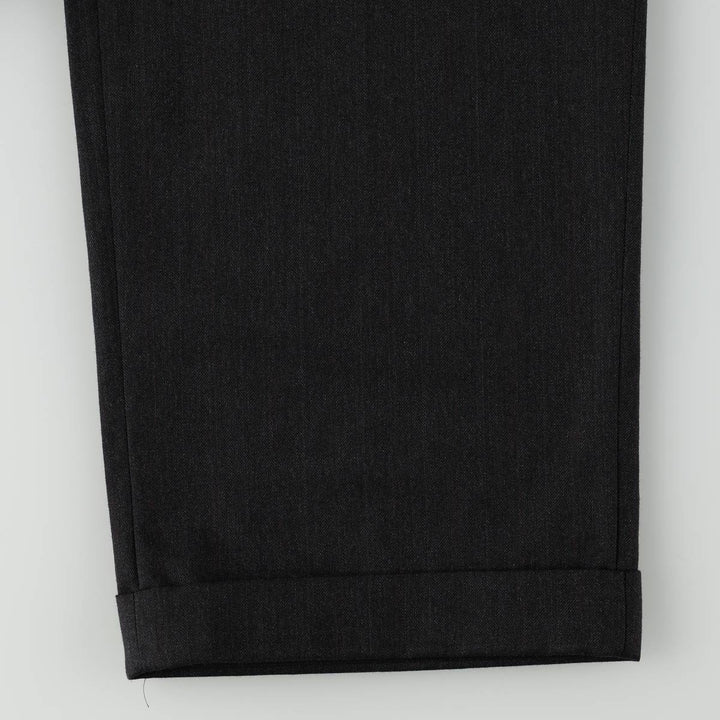 ALEXANDRE LONDON Two-Pleat Wool Trousers, Made in England, Men's Size W31 (approx.), Vintage wool Charcoal Vintage Second Hand