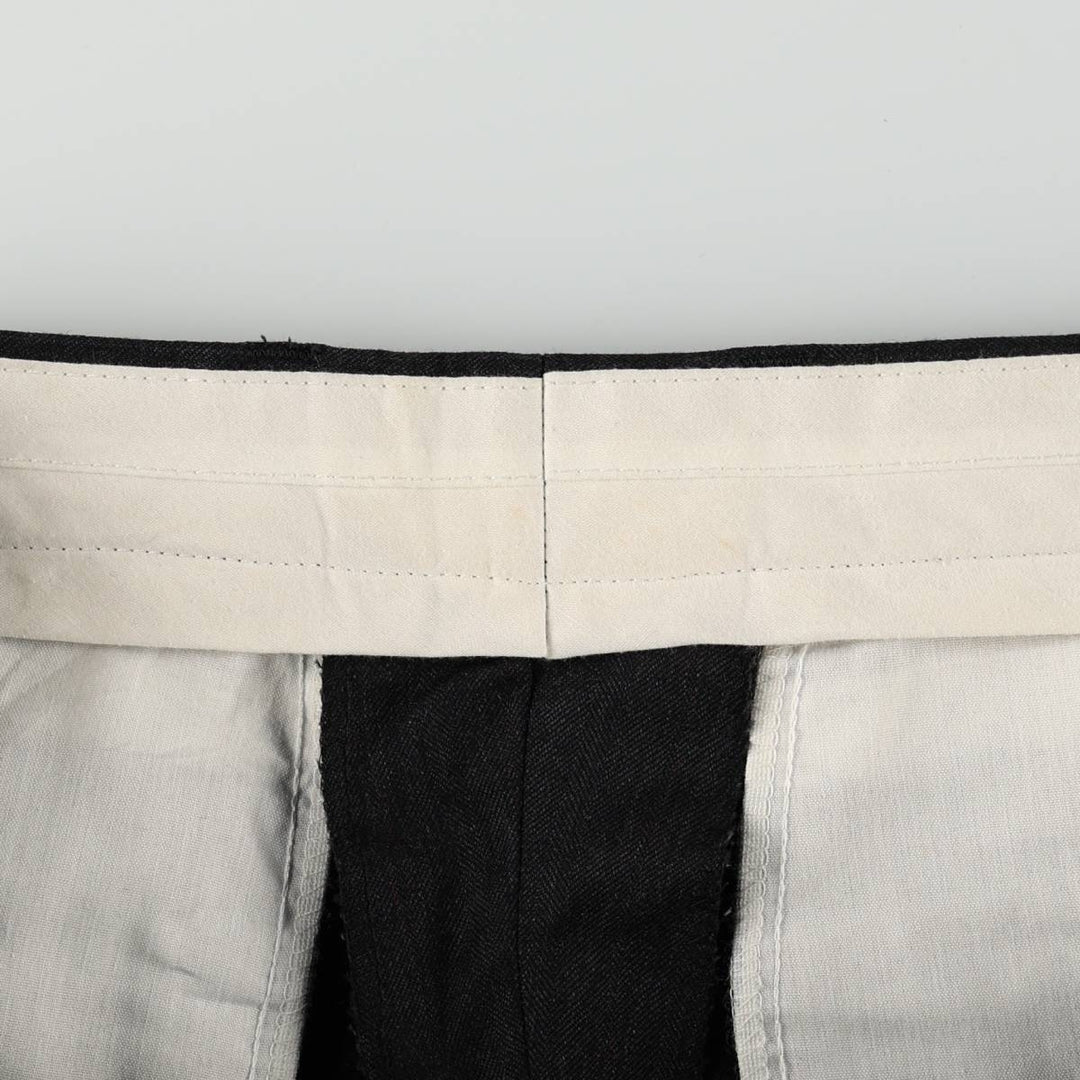 ALEXANDRE LONDON Two-Pleat Wool Trousers, Made in England, Men's Size W31 (approx.), Vintage wool Charcoal Vintage Second Hand