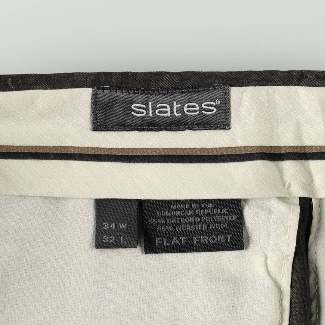 Levi's SLATES Poly/Wool Pants, Men's Size W34 (approx.), Vintage polyester Khaki type Vintage Second Hand
