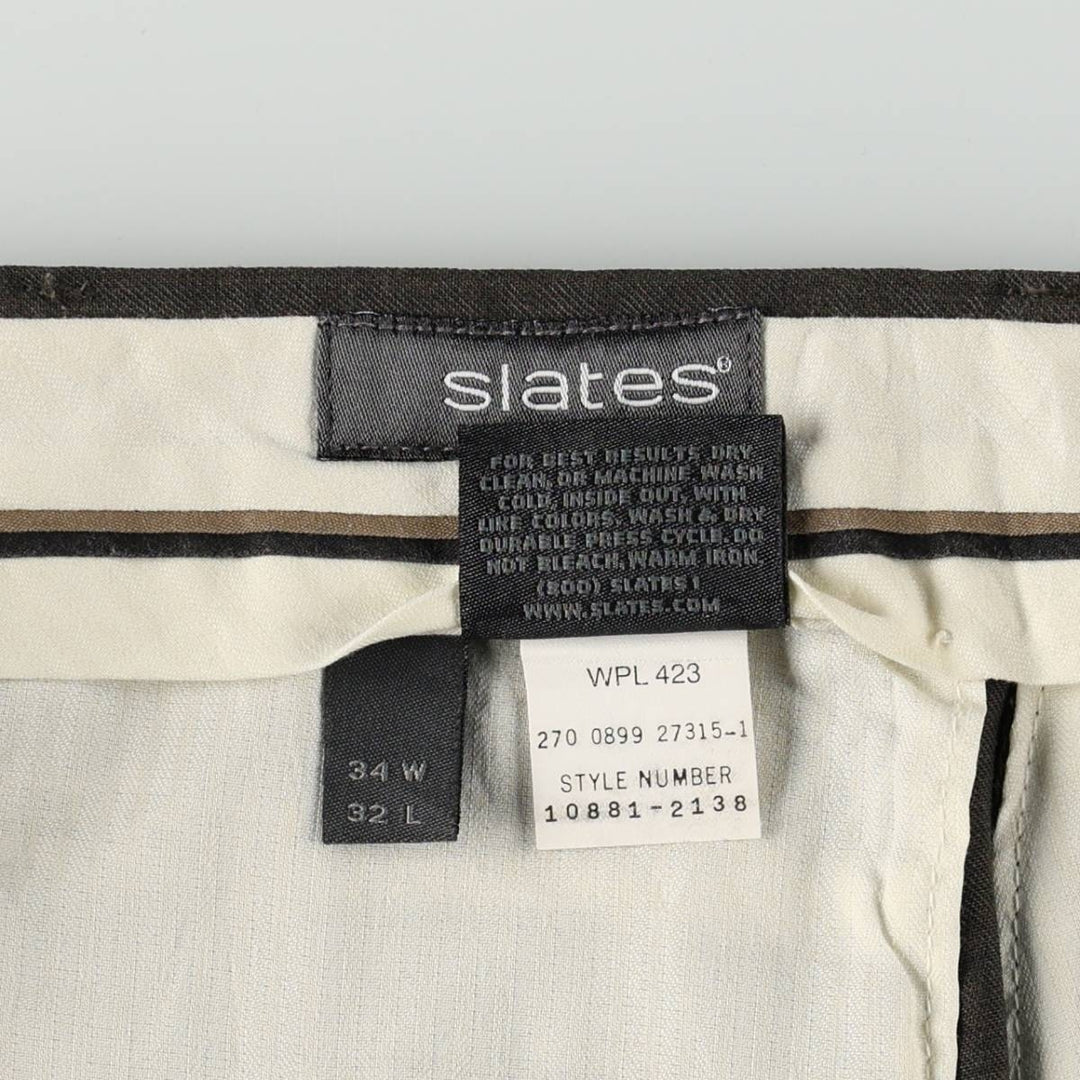 Levi's SLATES Poly/Wool Pants, Men's Size W34 (approx.), Vintage polyester Khaki type Vintage Second Hand