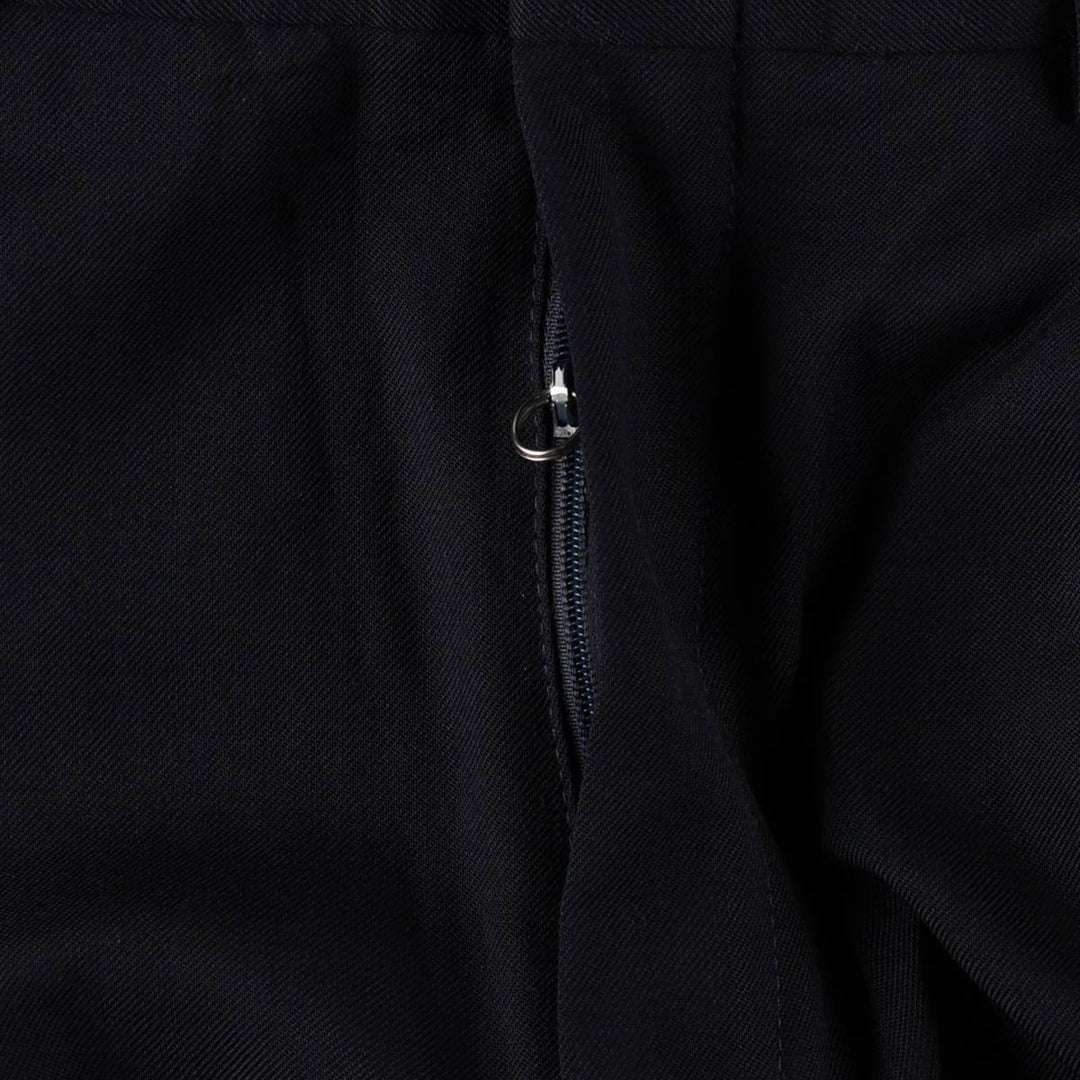90'S SLATES Two-Pleat Poly/Wool Trousers, Men's W30 (approx.), Vintage polyester navy blue type Vintage Second Hand