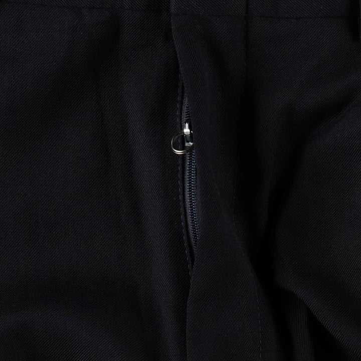 90'S SLATES Two-Pleat Poly/Wool Trousers, Men's W30 (approx.), Vintage polyester navy blue type Vintage Second Hand