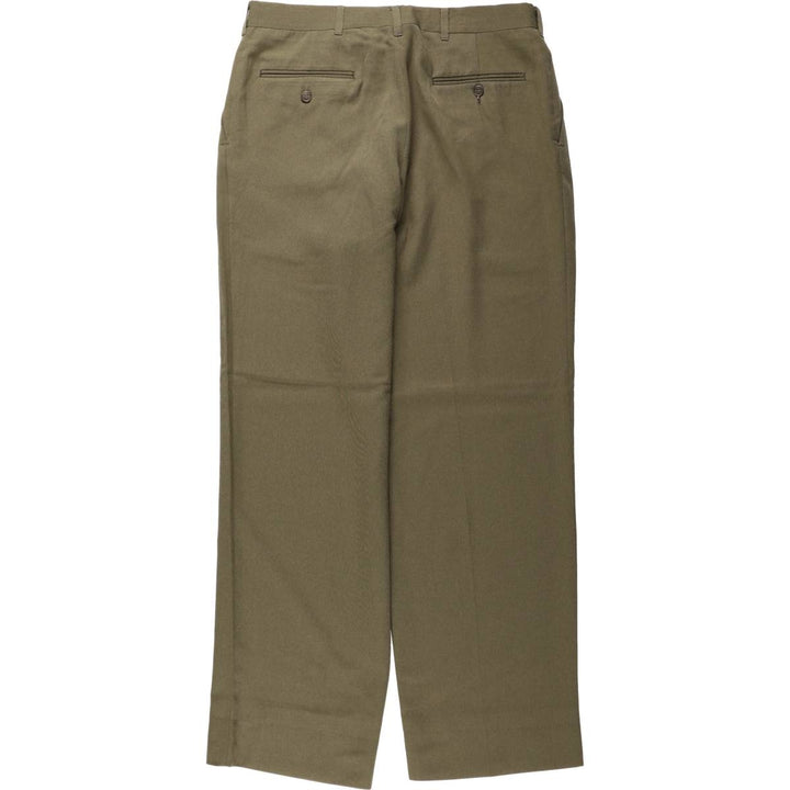 KUPPENHEIMER Two-Pleat Slacks Pants, Men's W33 (approx.), Vintage unclear Khaki type Vintage Second Hand