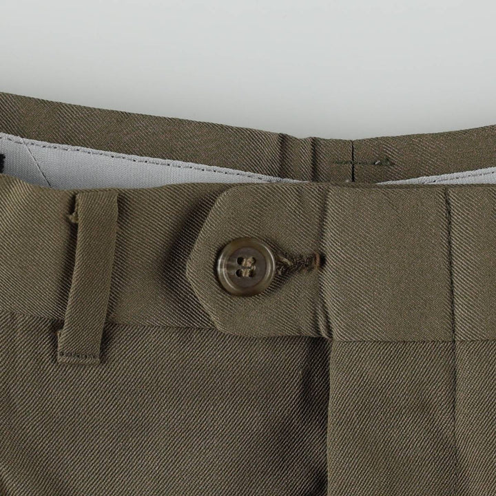 KUPPENHEIMER Two-Pleat Slacks Pants, Men's W33 (approx.), Vintage unclear Khaki type Vintage Second Hand