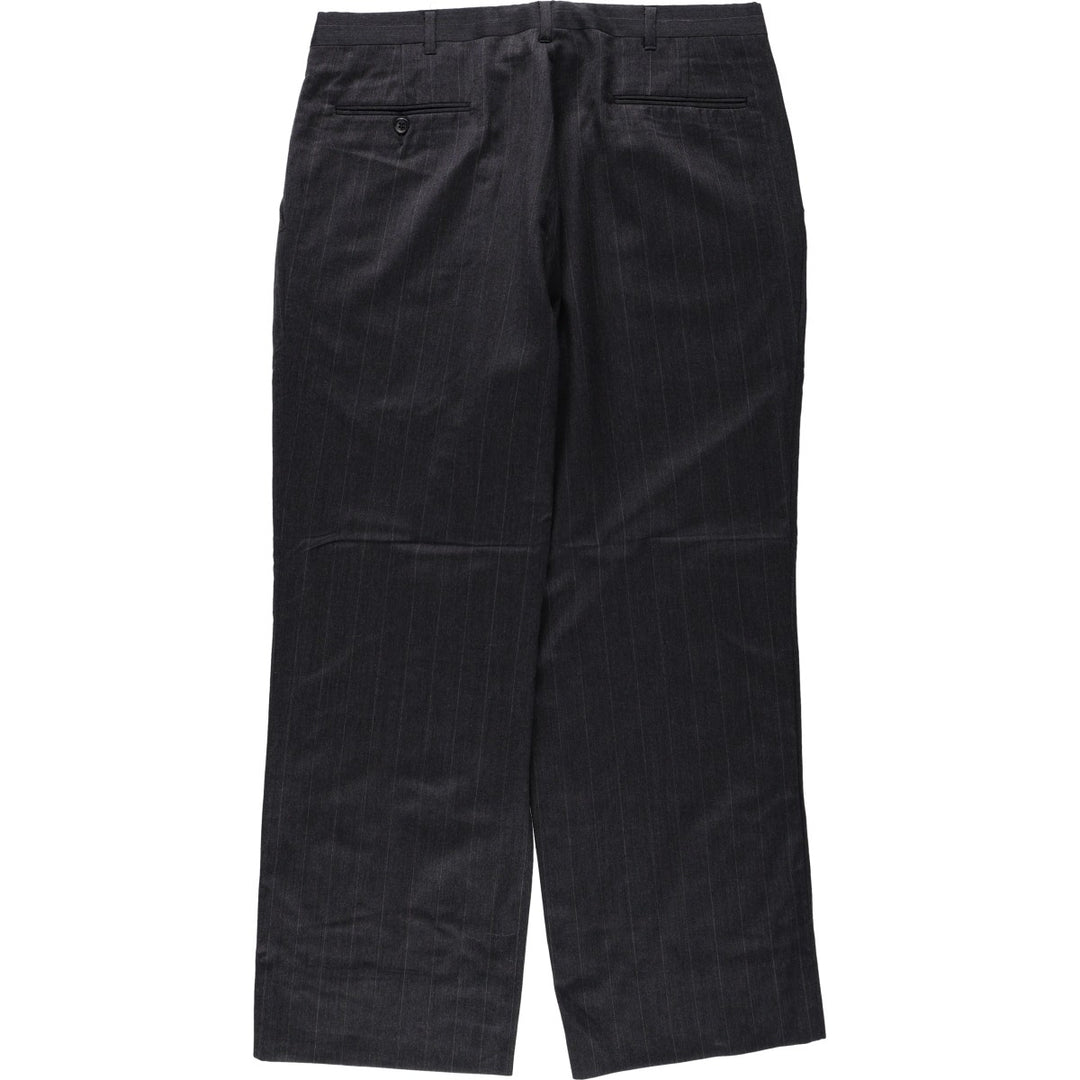 Vintage striped two-pleat slacks for men, size W35. unclear gray type Vintage Second Hand
