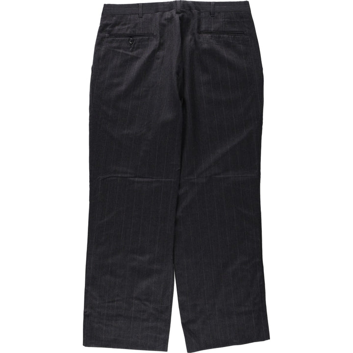 Vintage striped two-pleat slacks for men, size W35. unclear gray type Vintage Second Hand