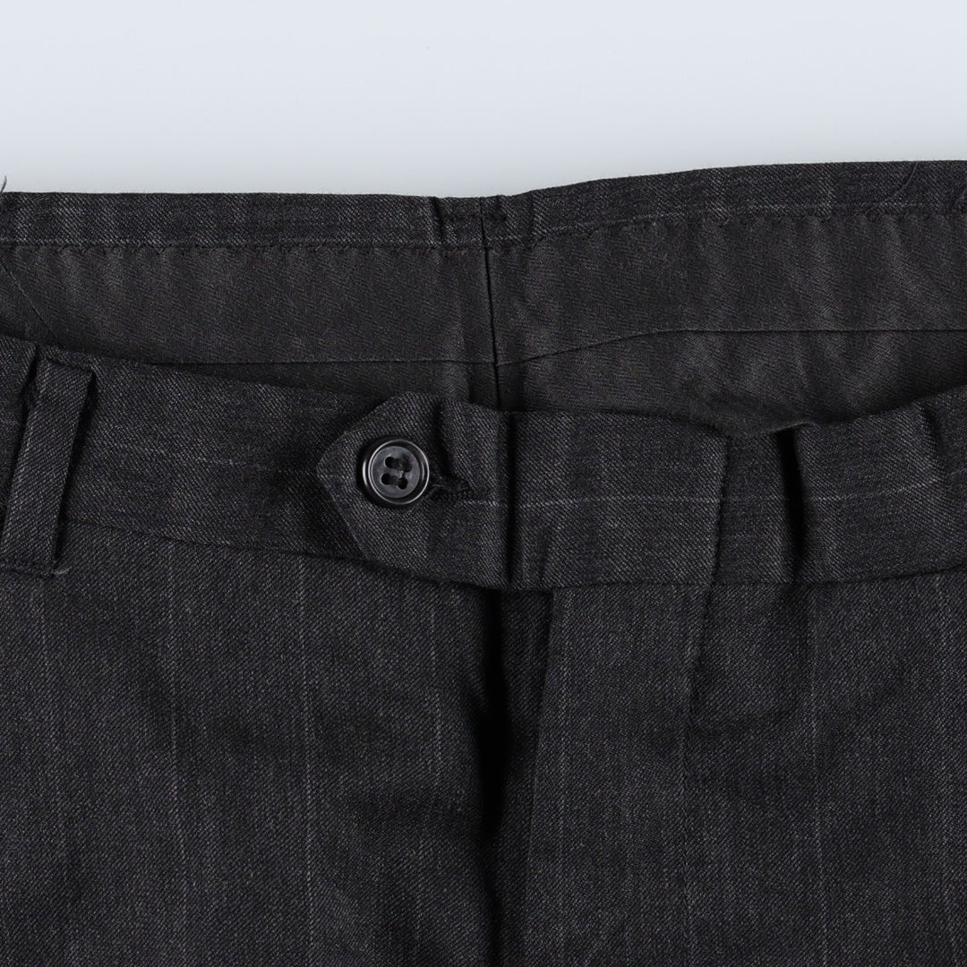 Vintage striped two-pleat slacks for men, size W35. unclear gray type Vintage Second Hand
