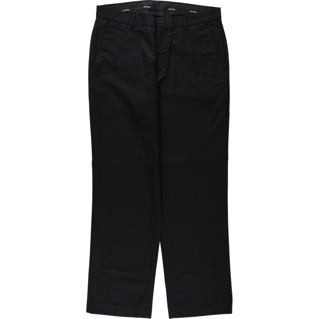 Calvin Klein slacks for men, size W33 (approx.) polyester black type Vintage Second Hand