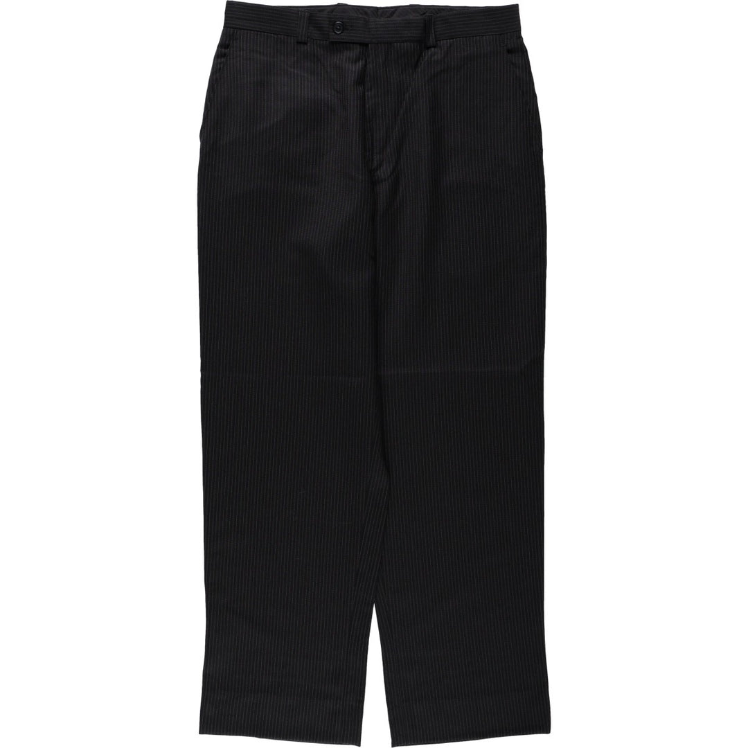 Calvin Klein striped wool trousers/slacks, made in Canada, men's size W32 (approx.). wool black type Vintage Second Hand