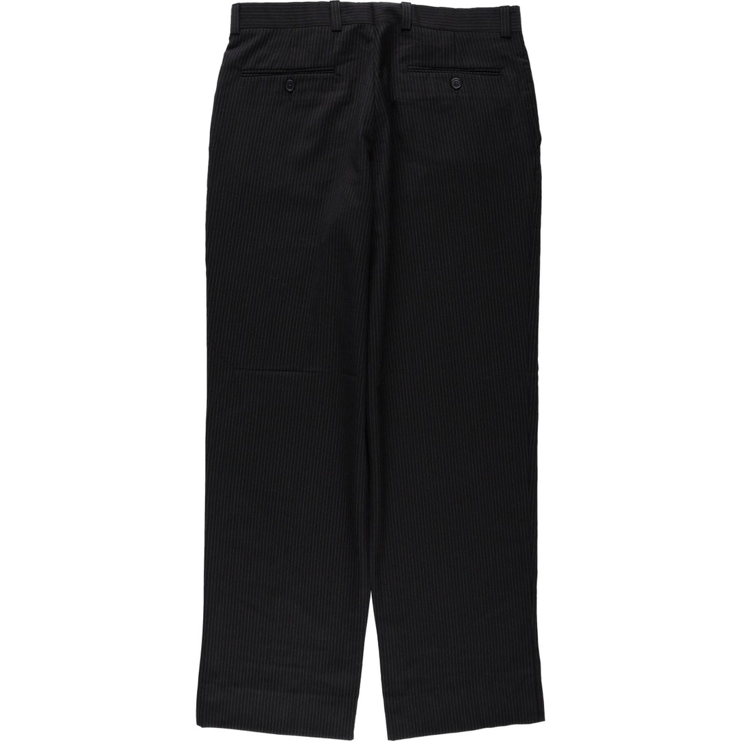 Calvin Klein striped wool trousers/slacks, made in Canada, men's size W32 (approx.). wool black type Vintage Second Hand