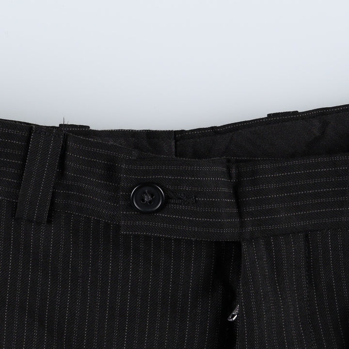 Calvin Klein striped wool trousers/slacks, made in Canada, men's size W32 (approx.). wool black type Vintage Second Hand