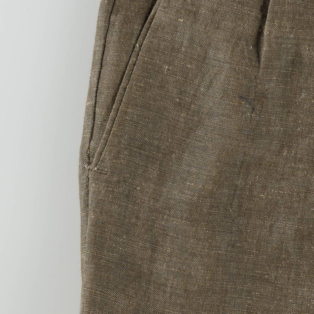 Louis Raphael two-pleat wool trousers, men's size W34 (approx.) linen Khaki type Vintage Second Hand