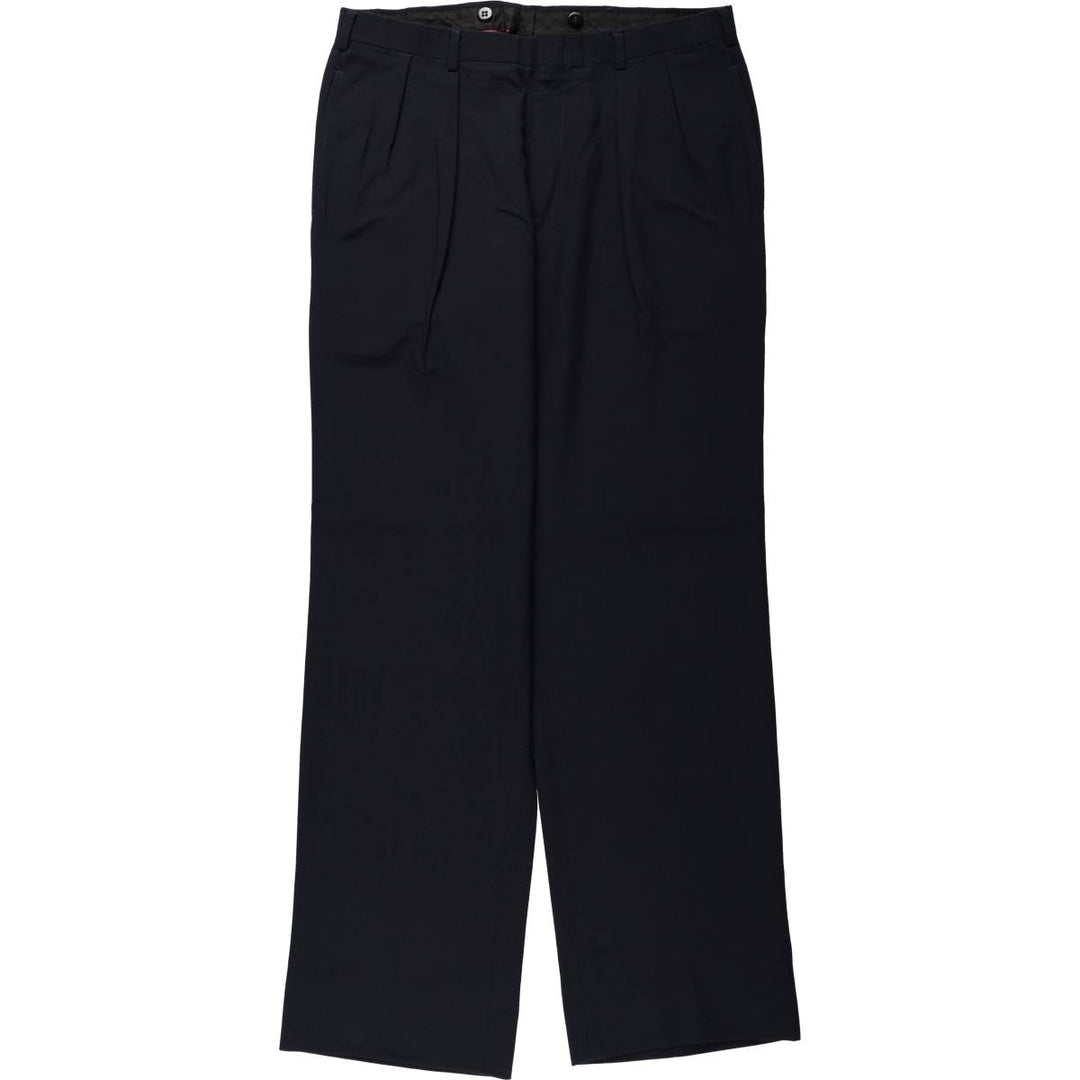 ~1990'S Hart Schaffner Marx Two-Pleat Slacks Pants Men's W34 (approx.) Vintage unclear navy blue type Vintage Second Hand