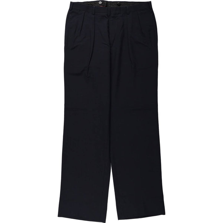~1990'S Hart Schaffner Marx Two-Pleat Slacks Pants Men's W34 (approx.) Vintage unclear navy blue type Vintage Second Hand