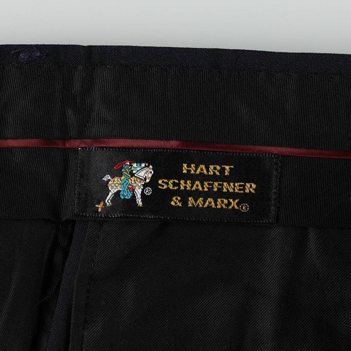 ~1990'S Hart Schaffner Marx Two-Pleat Slacks Pants Men's W34 (approx.) Vintage unclear navy blue type Vintage Second Hand
