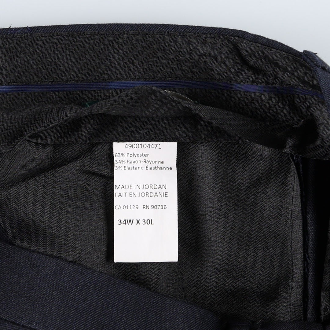 Ralph Lauren LAUREN Lauren slacks pants for men, equivalent to w36 polyester navy blue type Vintage Second Hand