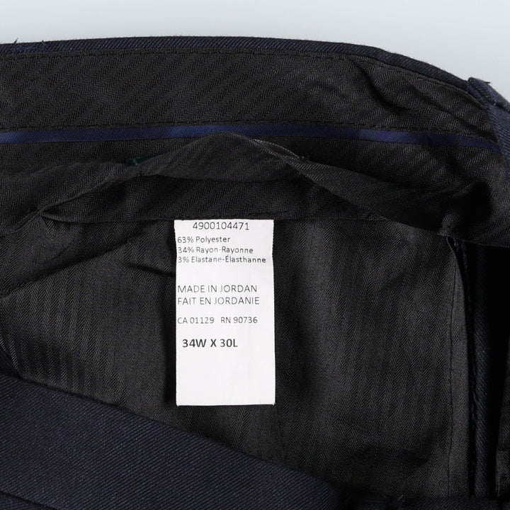 Ralph Lauren LAUREN Lauren slacks pants for men, equivalent to w36 polyester navy blue type Vintage Second Hand