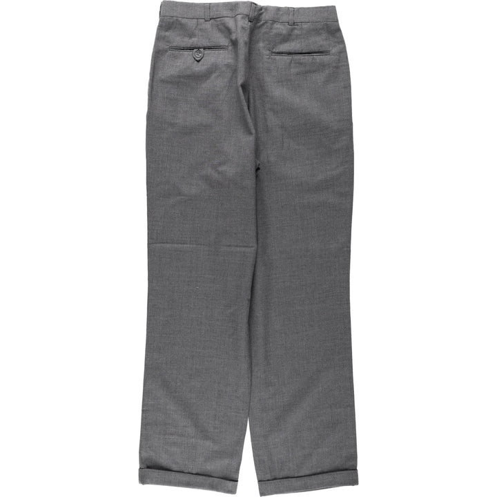 80s-90'S Lands' End Two-Pleat Wool Trousers, Made in USA, Men's Size W31 (approx.), Vintage wool gray type Vintage Second Hand