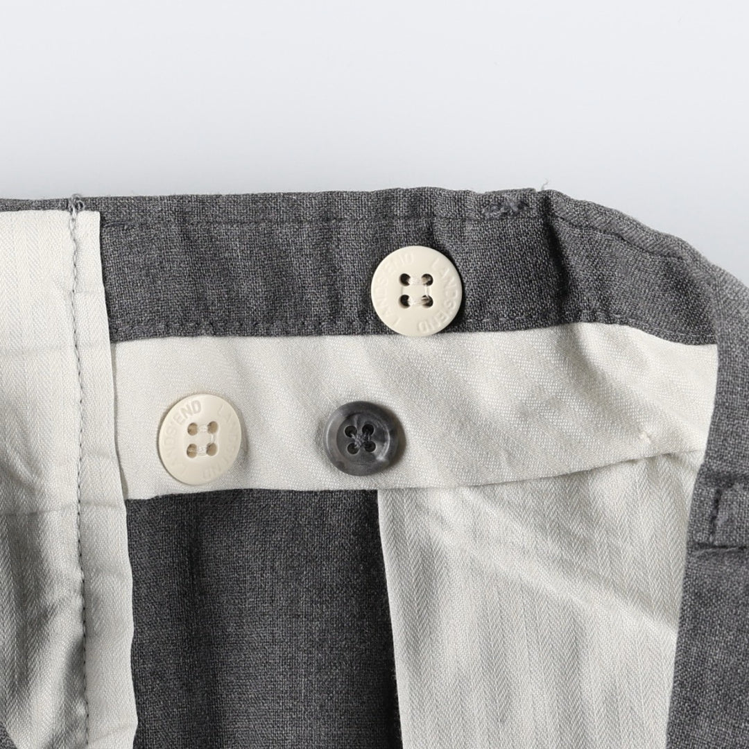80s-90'S Lands' End Two-Pleat Wool Trousers, Made in USA, Men's Size W31 (approx.), Vintage wool gray type Vintage Second Hand
