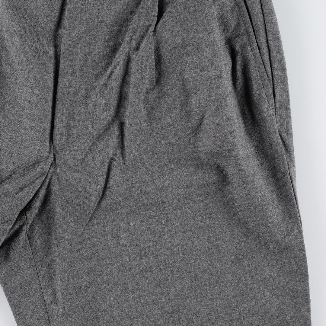80s-90'S Lands' End Two-Pleat Wool Trousers, Made in USA, Men's Size W31 (approx.), Vintage wool gray type Vintage Second Hand