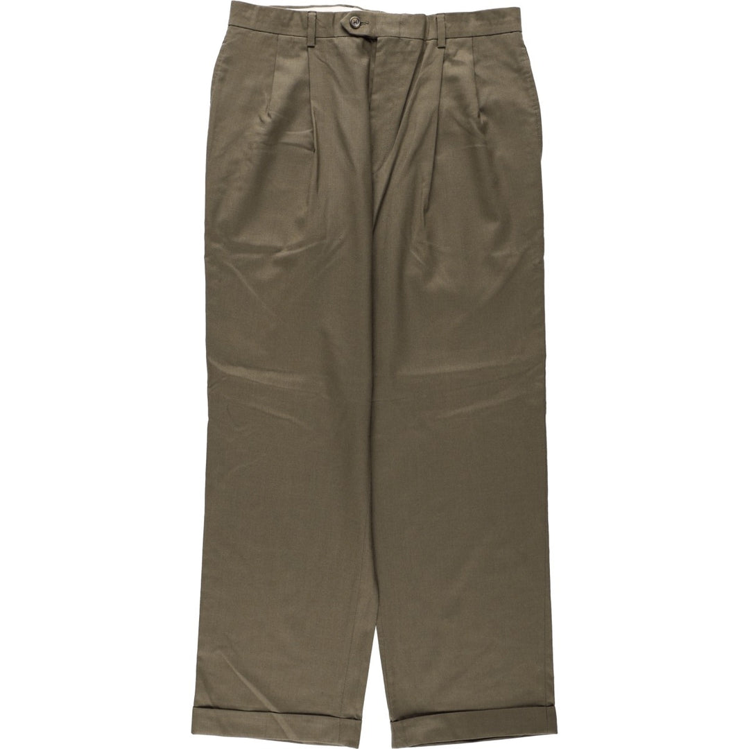 Ralph Lauren TOTAL COMFORT two-pleat wool trousers, men's size W32 (approx.) wool Khaki type beige Vintage Second Hand