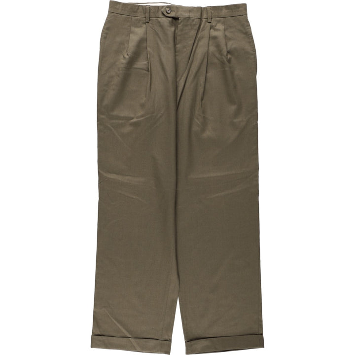 Ralph Lauren TOTAL COMFORT two-pleat wool trousers, men's size W32 (approx.) wool Khaki type beige Vintage Second Hand