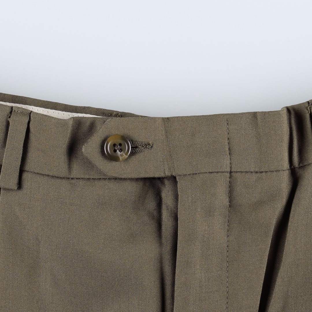 Ralph Lauren TOTAL COMFORT two-pleat wool trousers, men's size W32 (approx.) wool Khaki type beige Vintage Second Hand