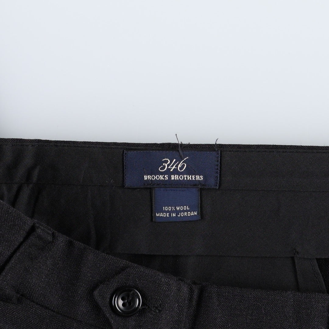 Brooks Brothers 346 Wool Trousers, Men's Size W35 (approx.) wool Charcoal Vintage Second Hand