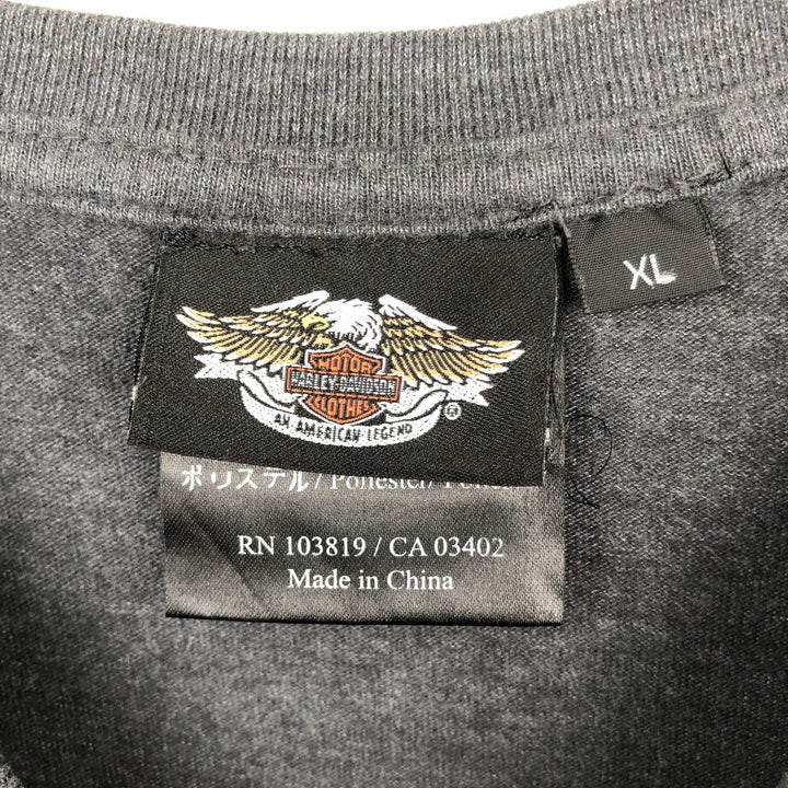 Harley-Davidson Long Sleeve T-Shirt, Men's XL Size cotton black type Vintage Second Hand