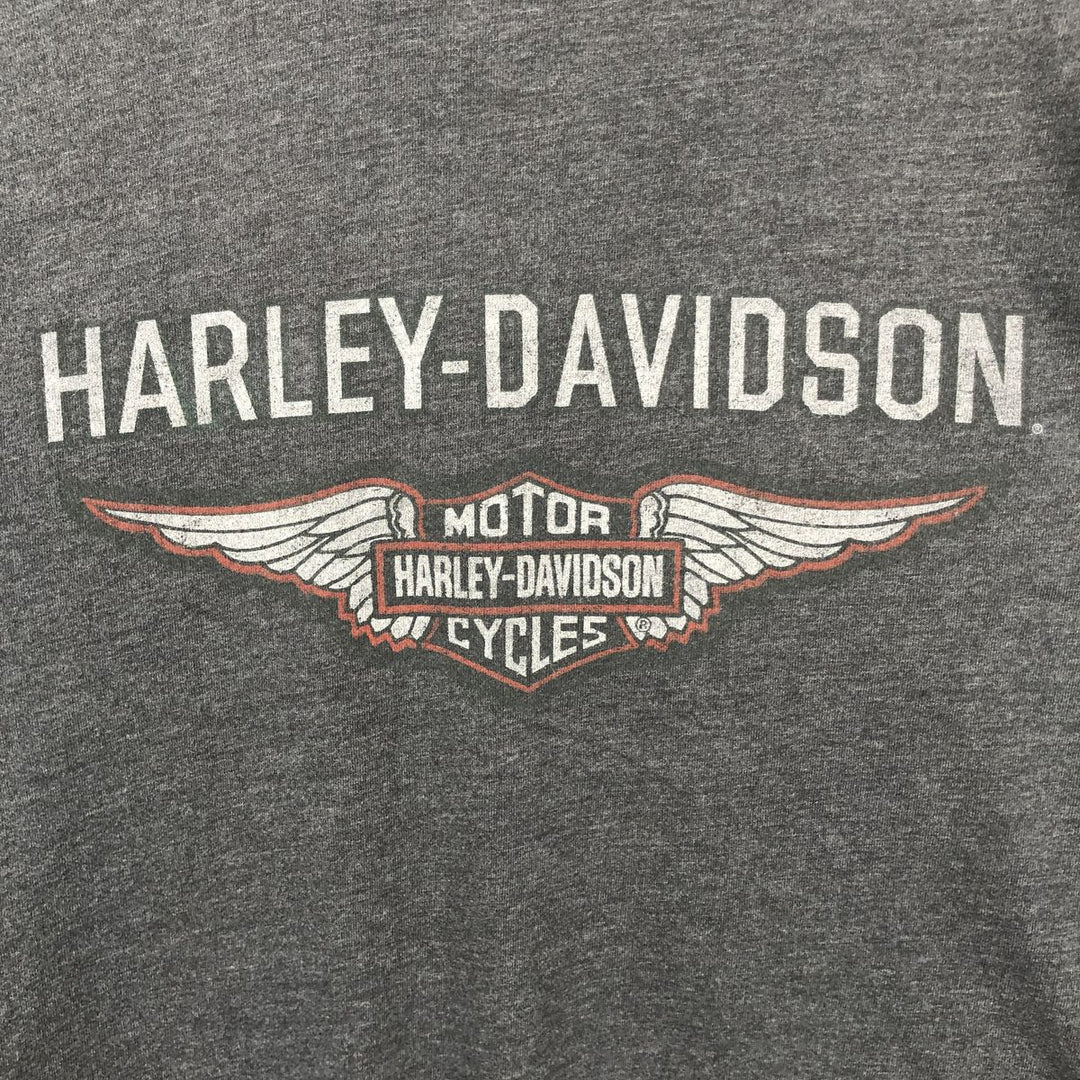Harley-Davidson Long Sleeve T-Shirt, Men's XL Size cotton black type Vintage Second Hand